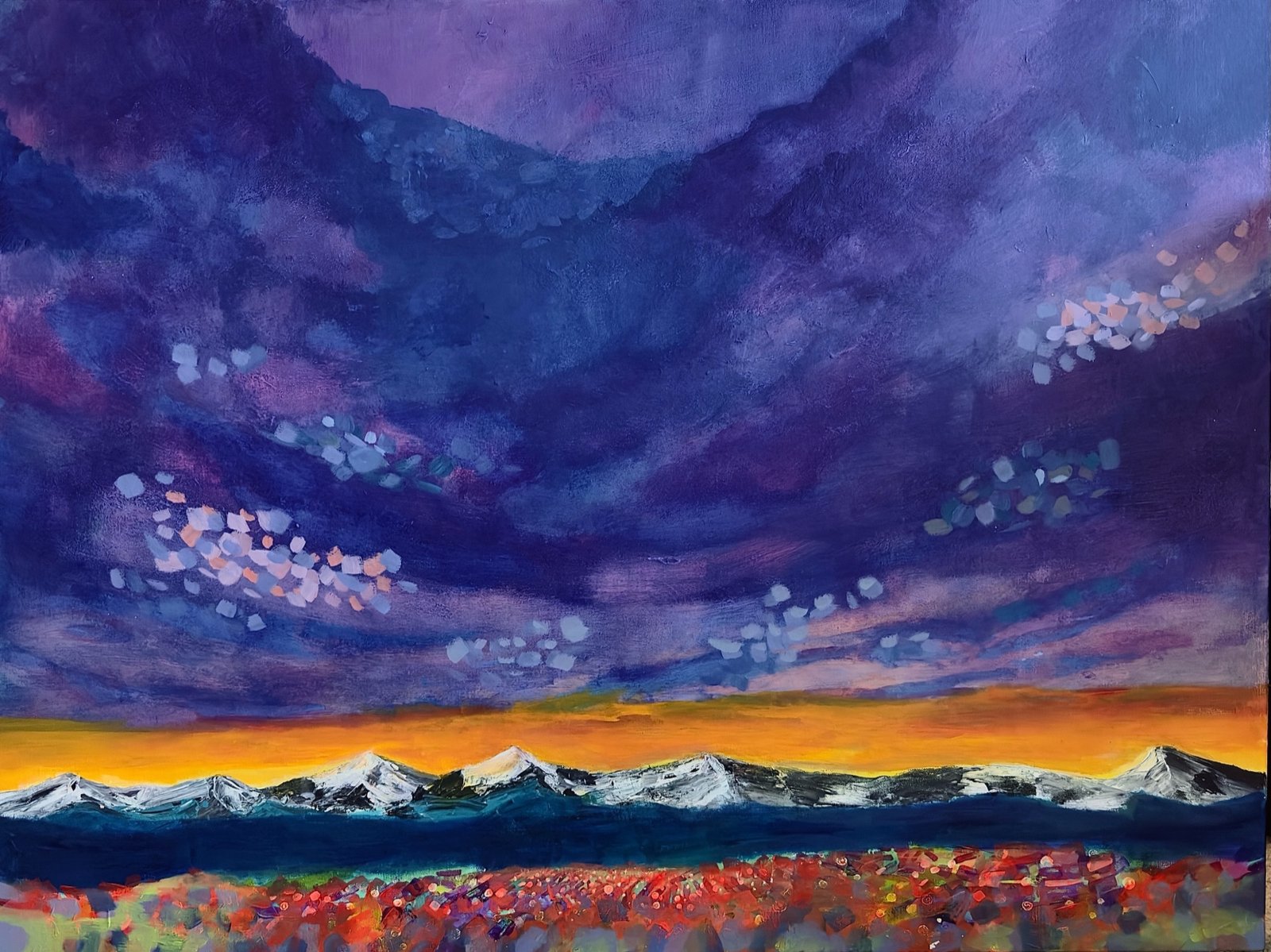 Abstract painting — fluid pour