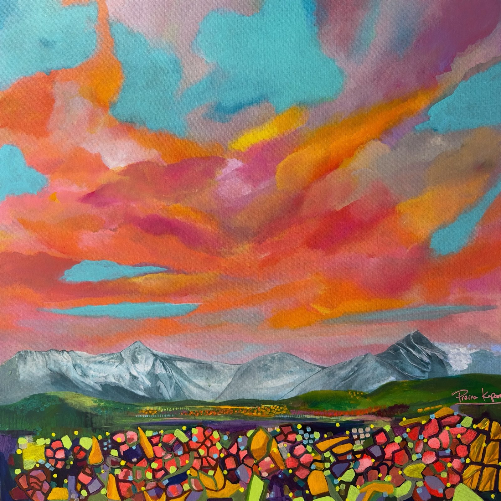 Abstract painting — geometric misty