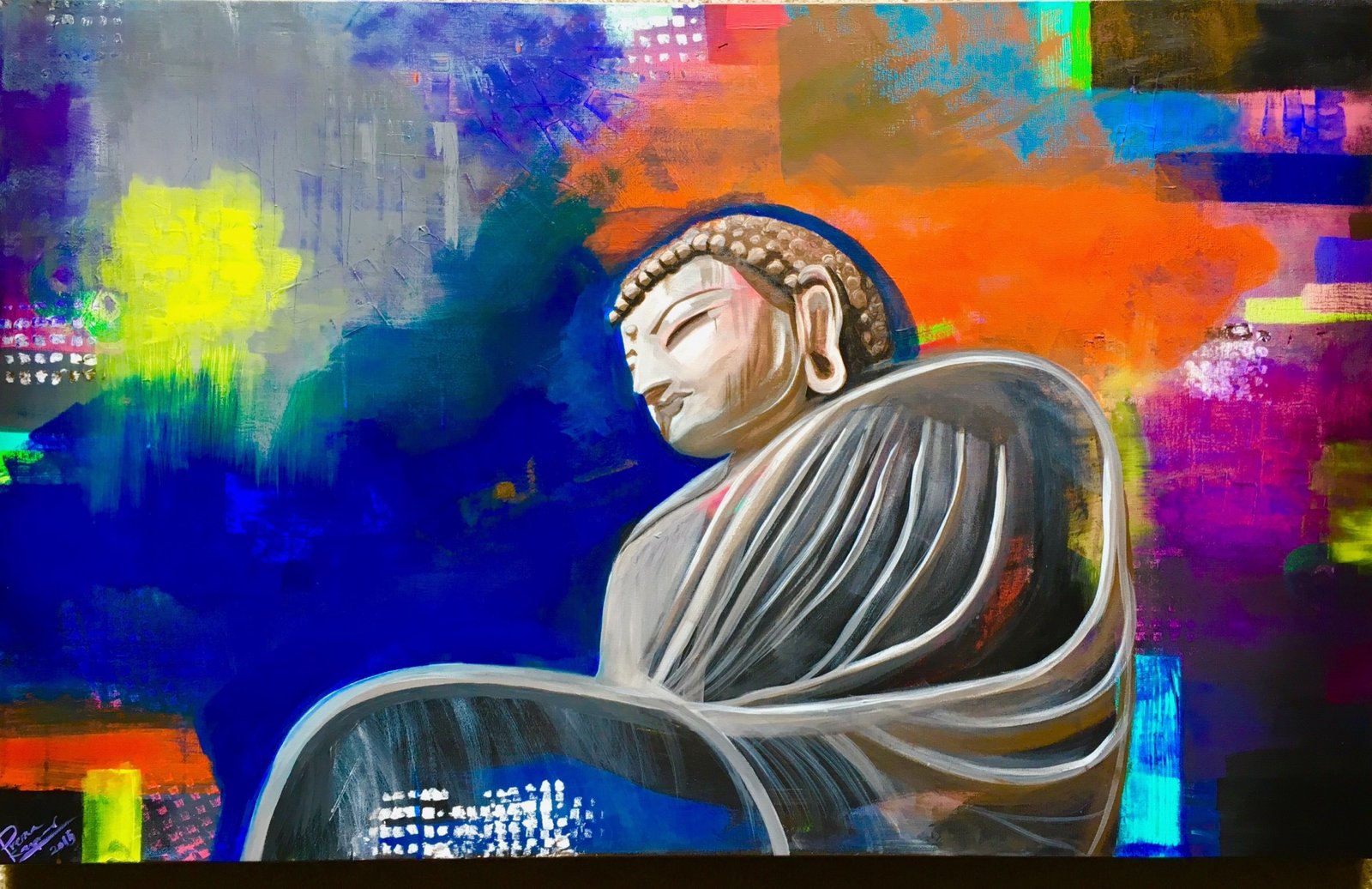 Abstract painting — dreamscape golden