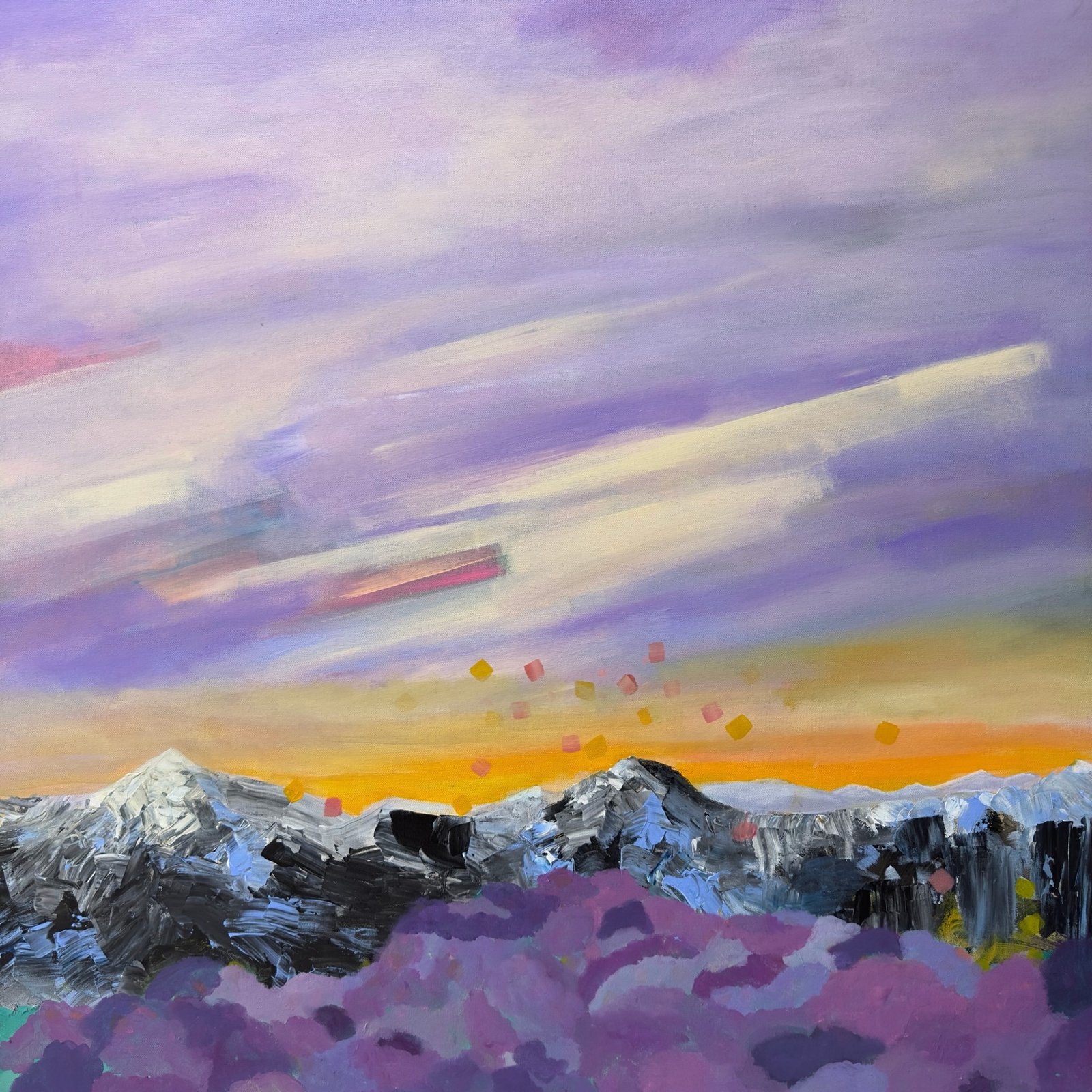 Abstract painting — wildflower alpine